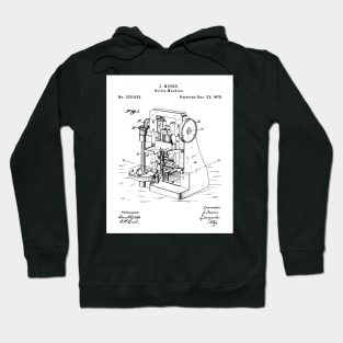 Bullet Machine Patent - Gun Enthusiast Firearms Shop Art - White Hoodie